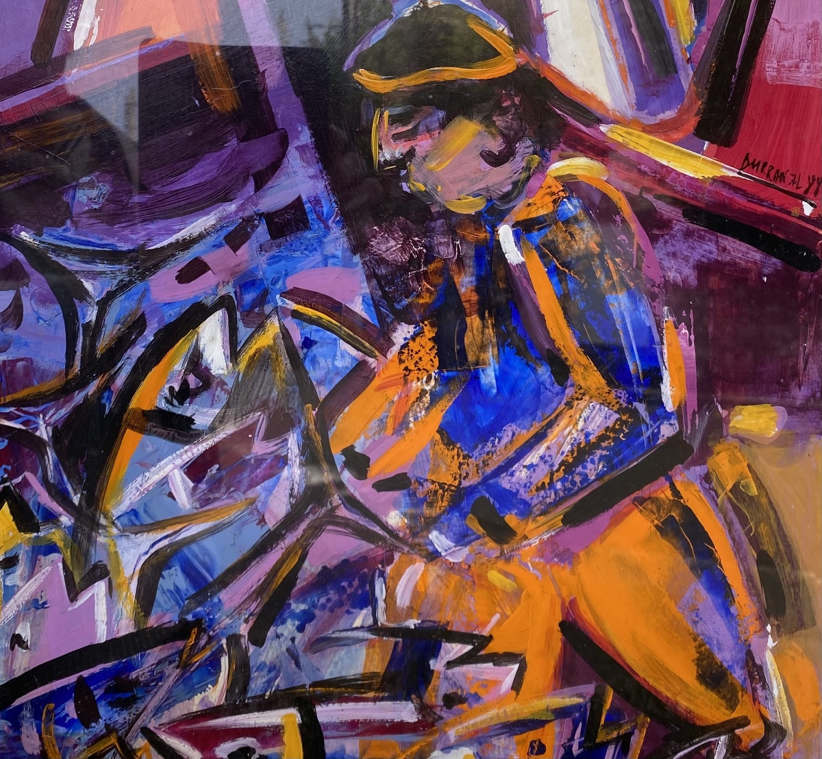 débarquement des thons port de St Jean de Luz pays basque Durran 1988 gouache art brut-photo-1