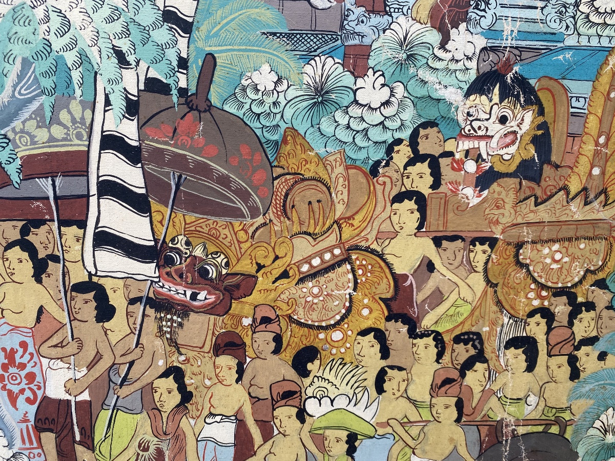 gouache ancienne asiatique indonésienne Asie orientalisme -photo-1