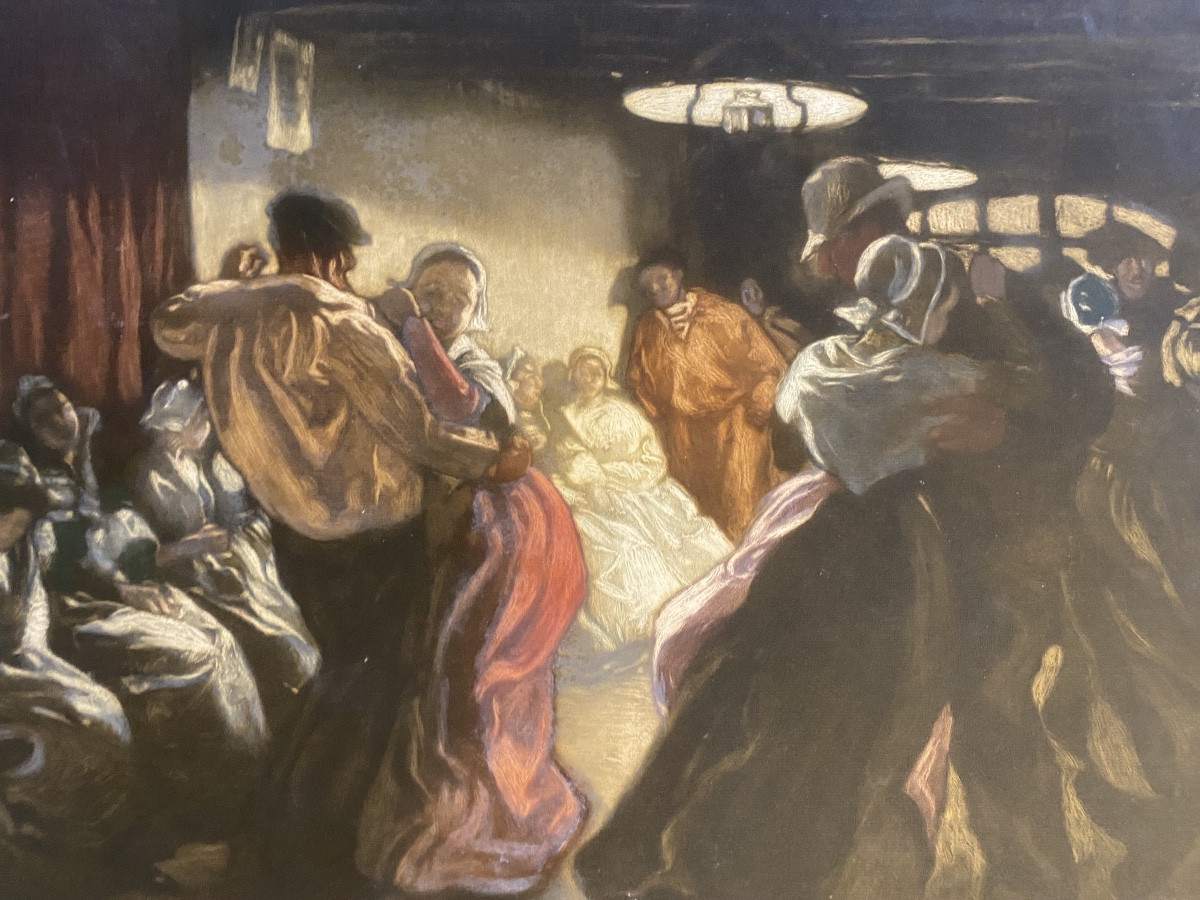 Gravure cabaret port atlantique bretagne pays basque Pierre Labrouche Lucien Simon 16/200