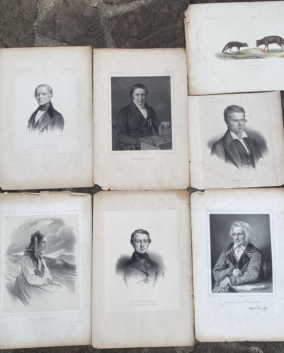 7 Engravings Journey To Iceland And Greenland P.gaimard E.robert 1851 Finn Magnussen