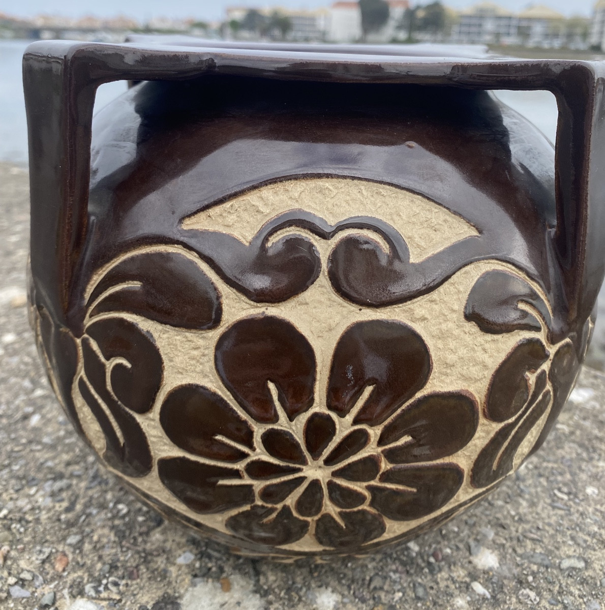 Poterie de Ciboure RF Joraila R. Le Coronne Suzanne Fischer pièce unique pays basque-photo-2