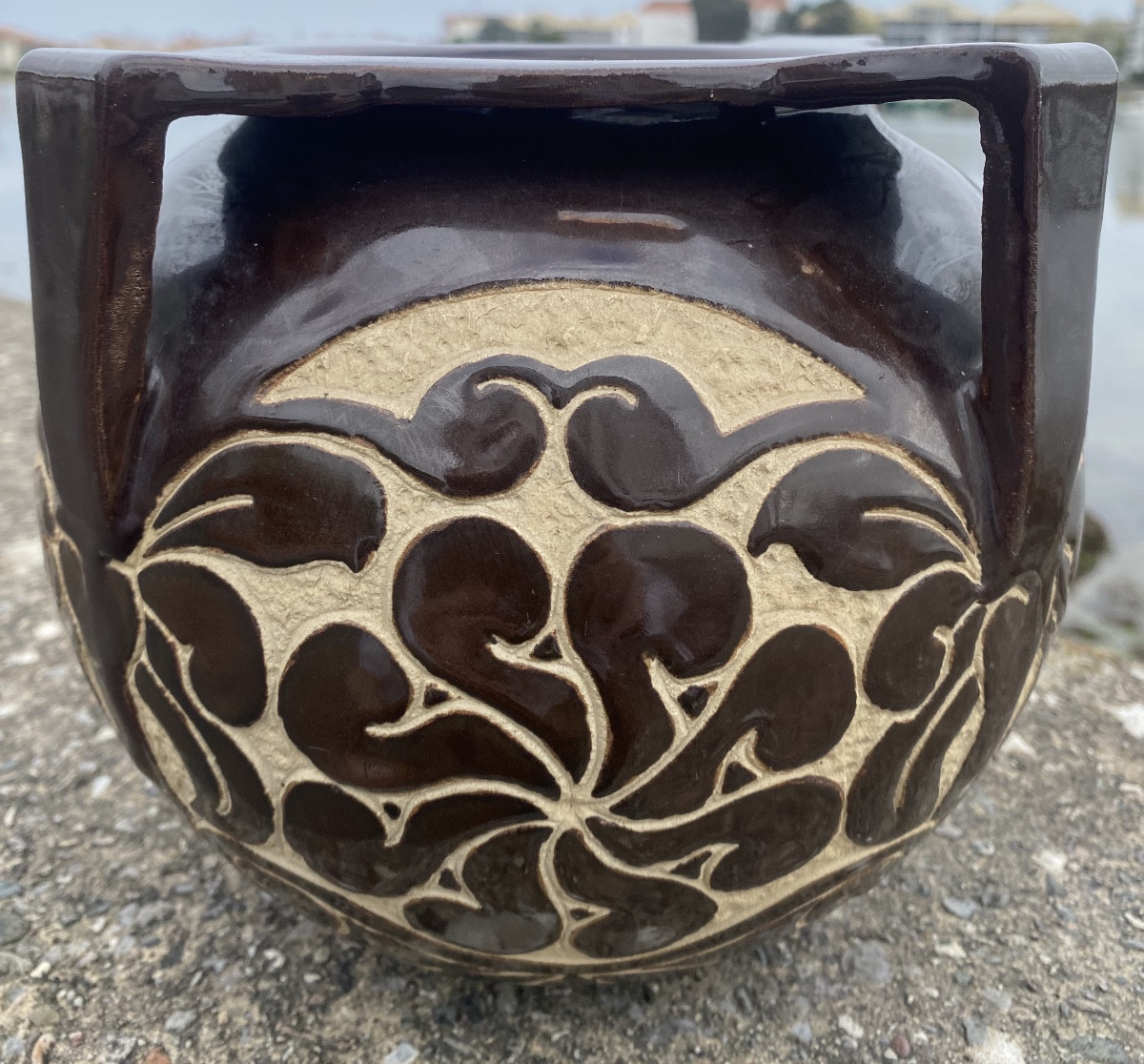 Poterie de Ciboure RF Joraila R. Le Coronne Suzanne Fischer pièce unique pays basque