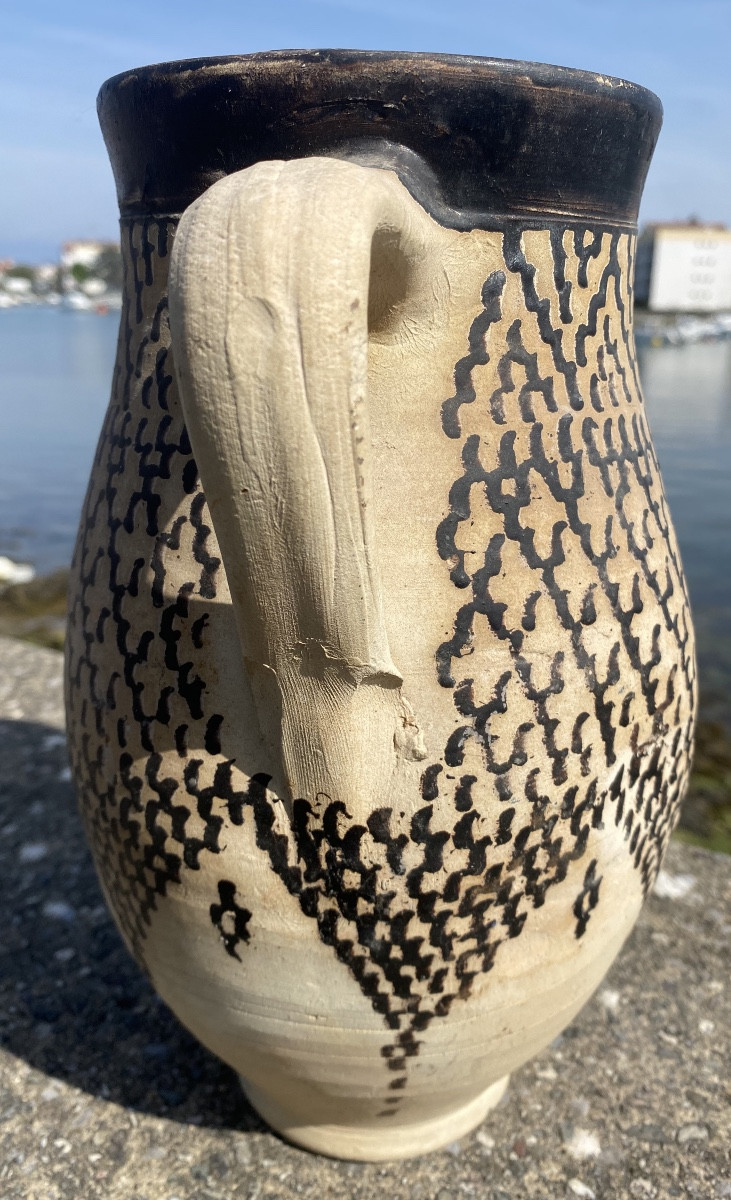 1930 Art Deco Numbered Africanist Pitcher Orientalism Craftsmanship-photo-2