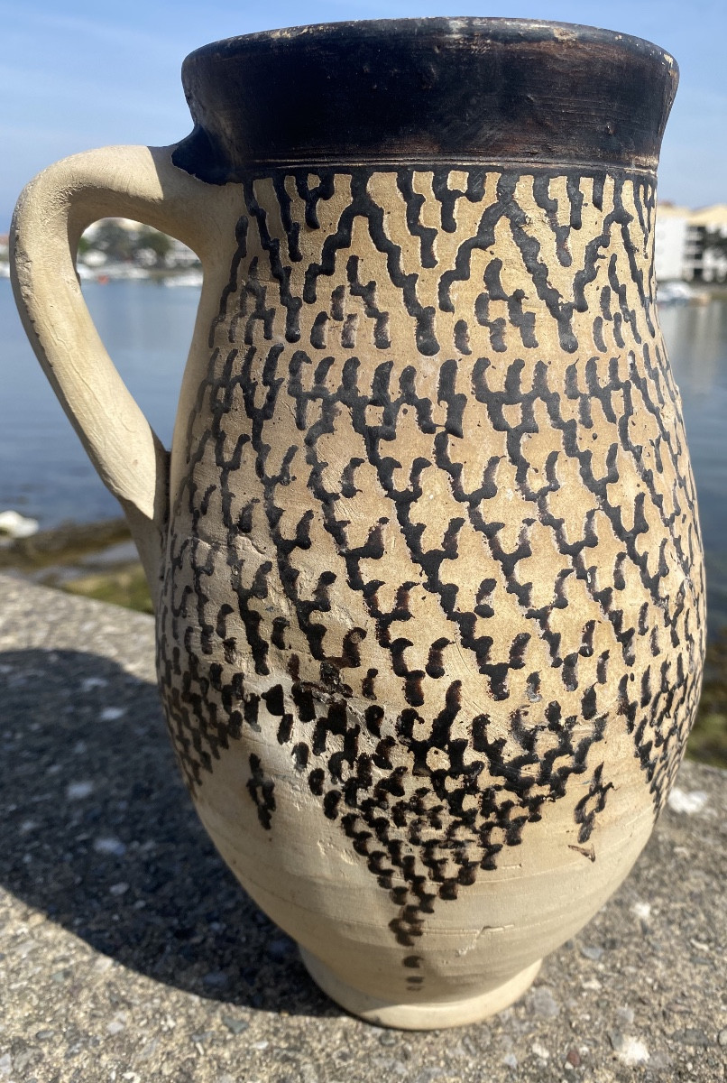 1930 Art Deco Numbered Africanist Pitcher Orientalism Craftsmanship-photo-1