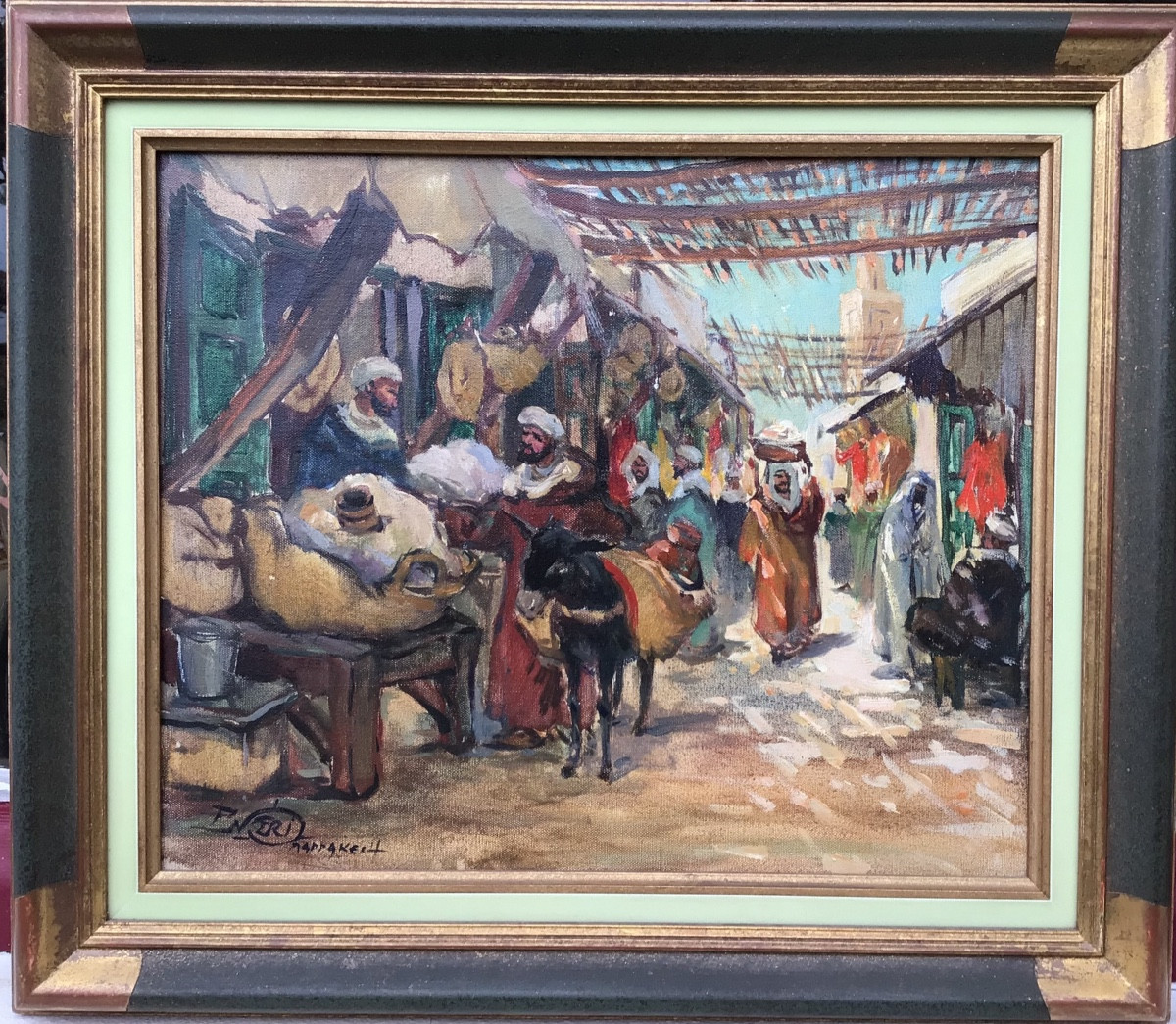 Hst Souk De Marrakech Paul Neri (1910/1965) Moroccan Orientalist