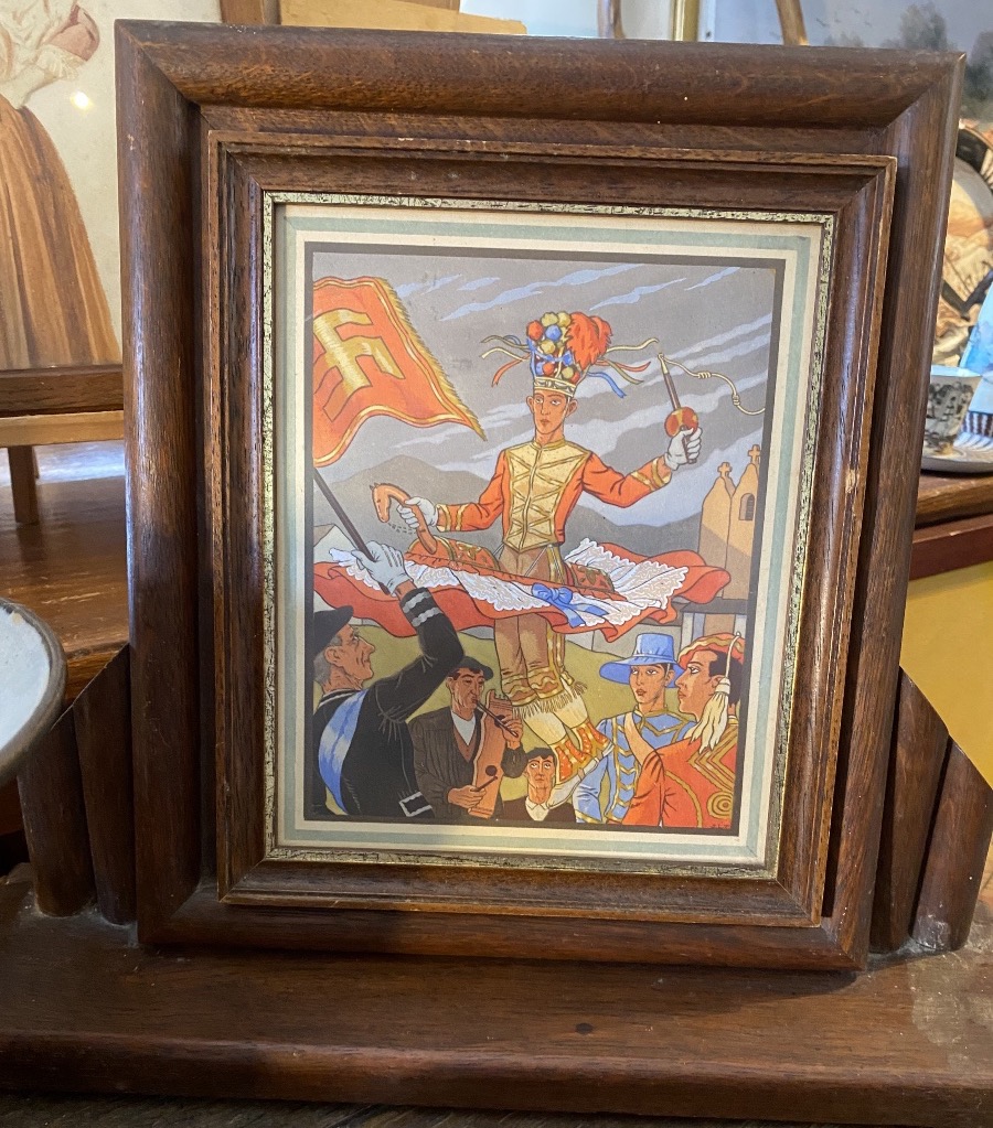 Zalmazain Stencil Lithograph: "mascarade In Soule, Basque Country" By Jacques Le Tanneur XIberua
