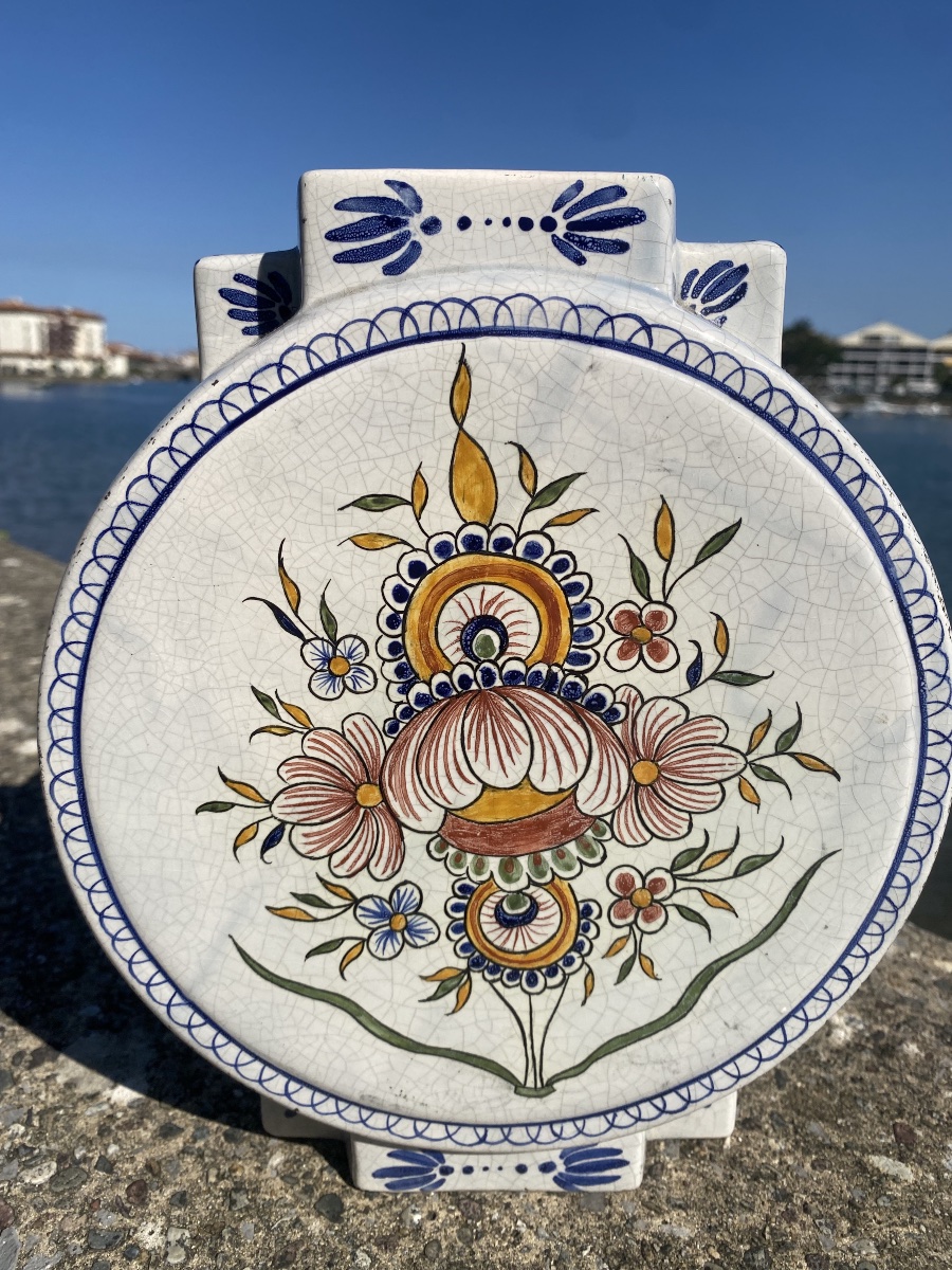 18th-century Blue-and-white Rouen Earthenware Vase, Decorated On Both Sides-photo-2