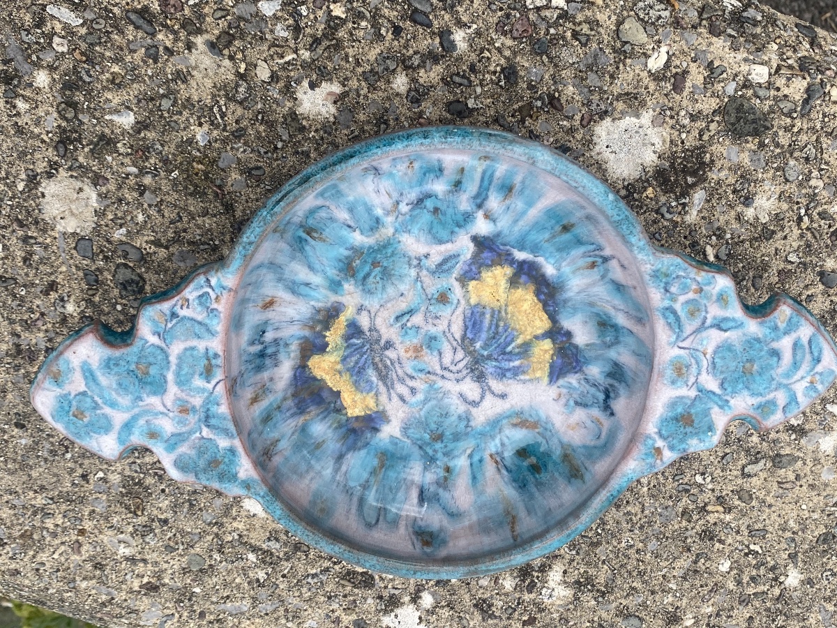 Cazaux Biarritz céramique d'art Pays Basque papillons bleus vide poches a oreilles-photo-2