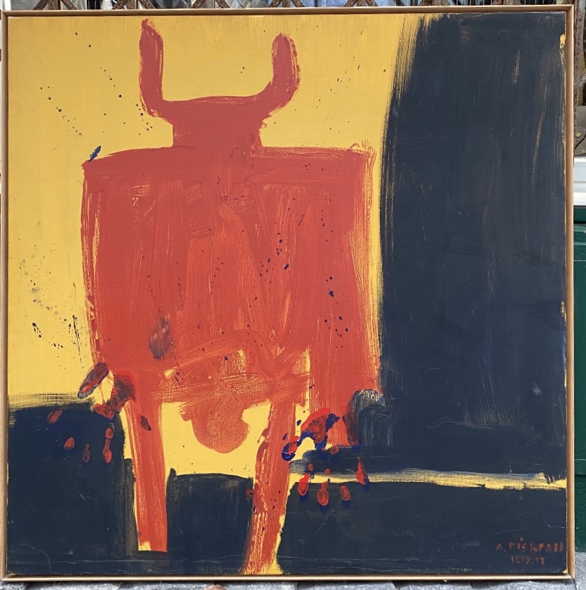 HST peintre art brut de st jean de luz pays basque Alain Pierson (1936/2005) Toro Minotaure