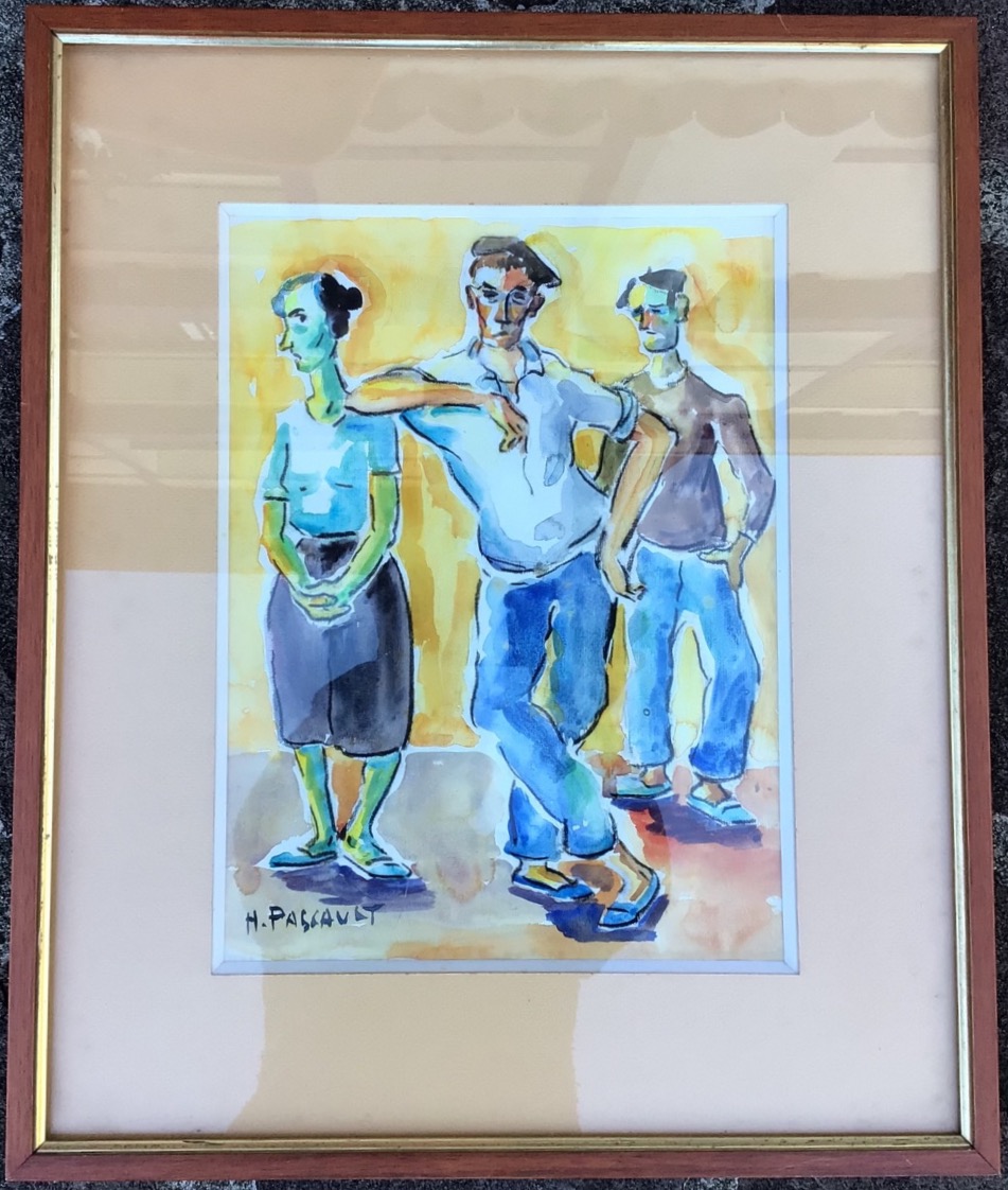 Gouache By Henri Pascault, A Painter From Ciboure: Basque Sailors In Saint-jean-de-luz, Basque Country-photo-4
