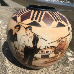 Large Ball Vase From Ciboure Ve Vilotte Pottery 1925/30 Almes Period