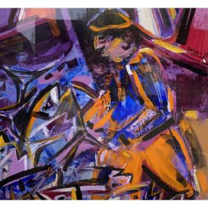 débarquement des thons port de St Jean de Luz pays basque Durran 1988 gouache art brut