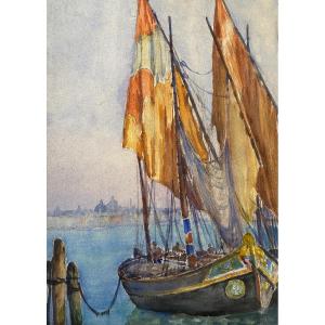 Venice Watercolor XXe Aguerragaray - Basque Painter 