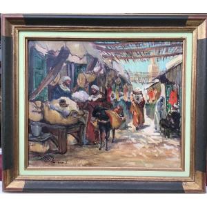 HST Souk de Marrakech Paul Neri (1910/1965) Maroc orientaliste