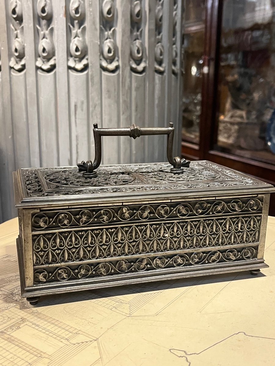 Neo-gothic Iron Box Of Troubadour Spirit.