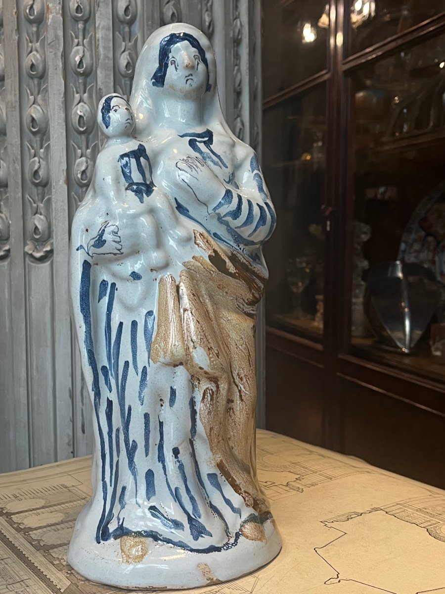 Vierge En Faïence De Nevers.-photo-4