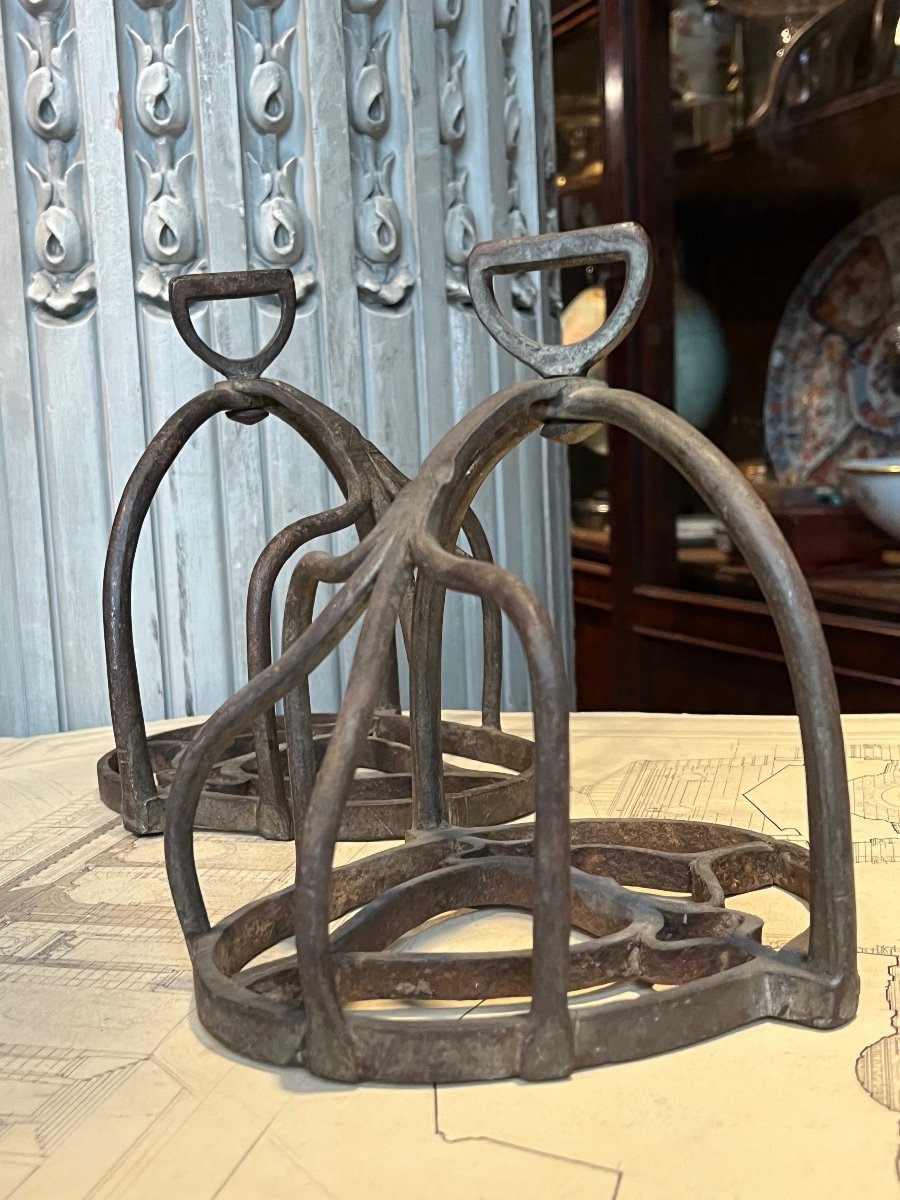 Pair Of Stirrups With Basket Said Cage.