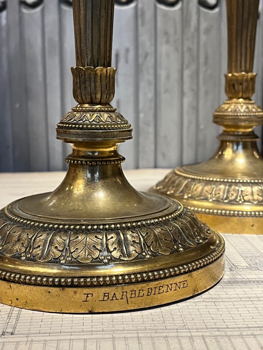 Pair Of Candlesticks (ferdinand Barbedienne)-photo-8