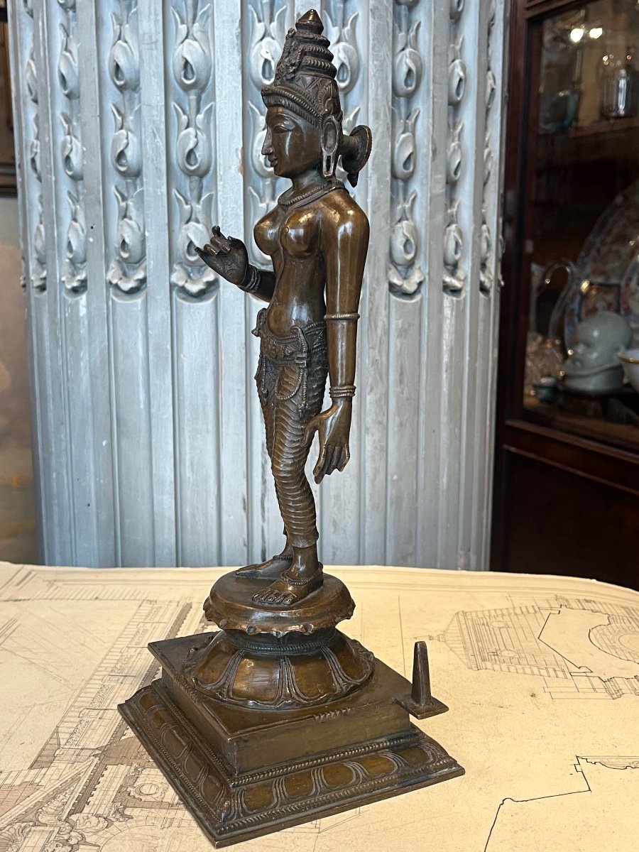 India Bronze Statuette Figuring Parvati.-photo-3