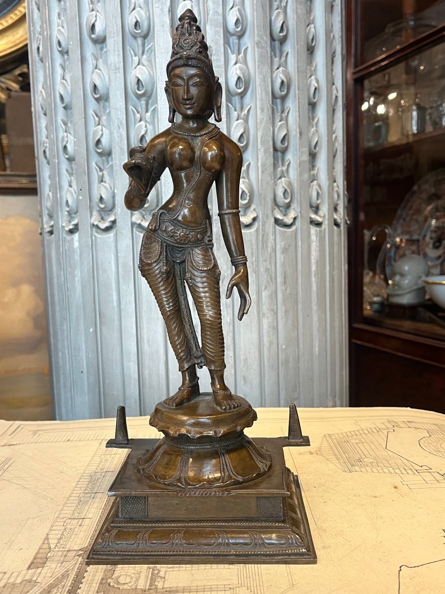 India Bronze Statuette Figuring Parvati.-photo-4
