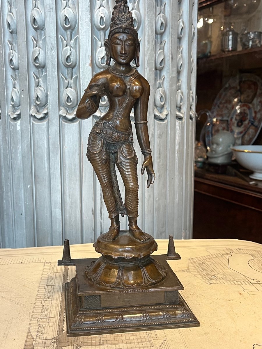 India Bronze Statuette Figuring Parvati.-photo-6