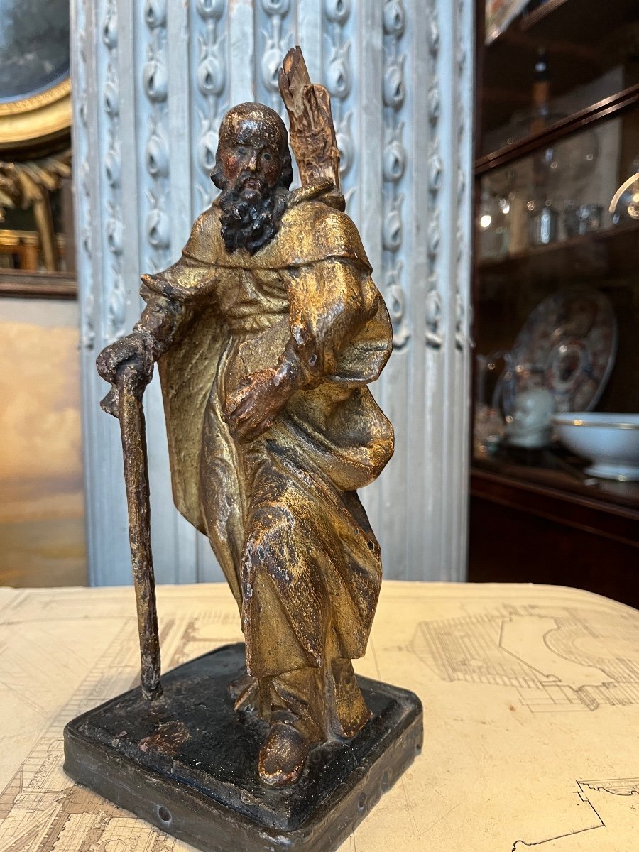 Saint Anthony In Polychrome Wood.-photo-6