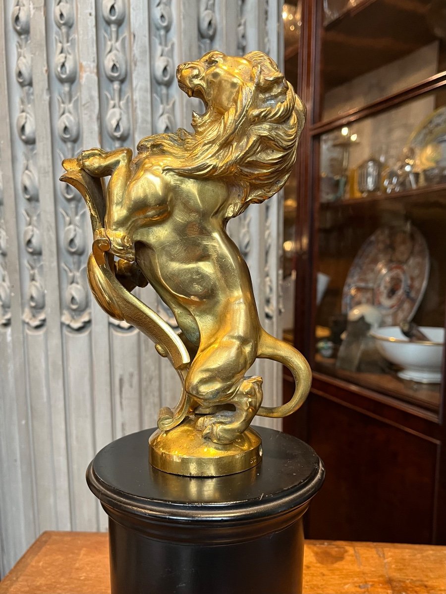 Stair Knob In Gilt Bronze.-photo-1