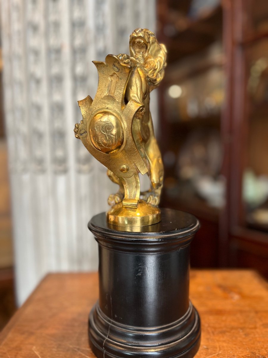 Stair Knob In Gilt Bronze.-photo-3