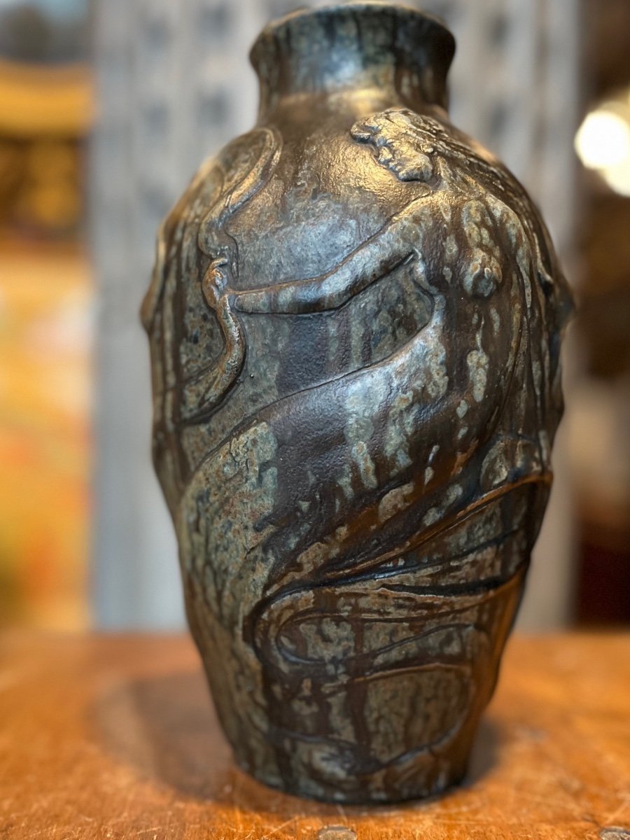 Glazed Stoneware Vase By Alois Renitzer.-photo-2