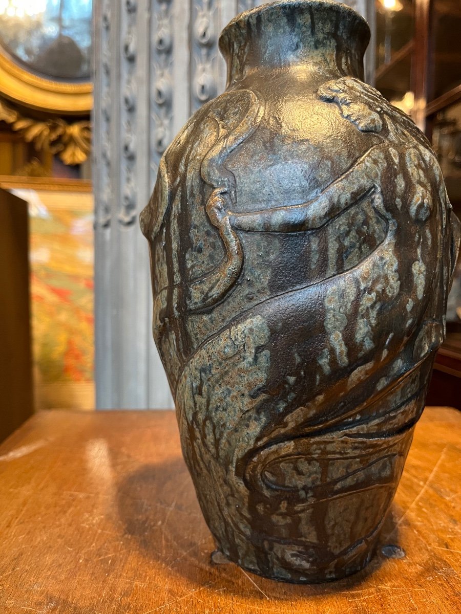 Glazed Stoneware Vase By Alois Renitzer.-photo-8