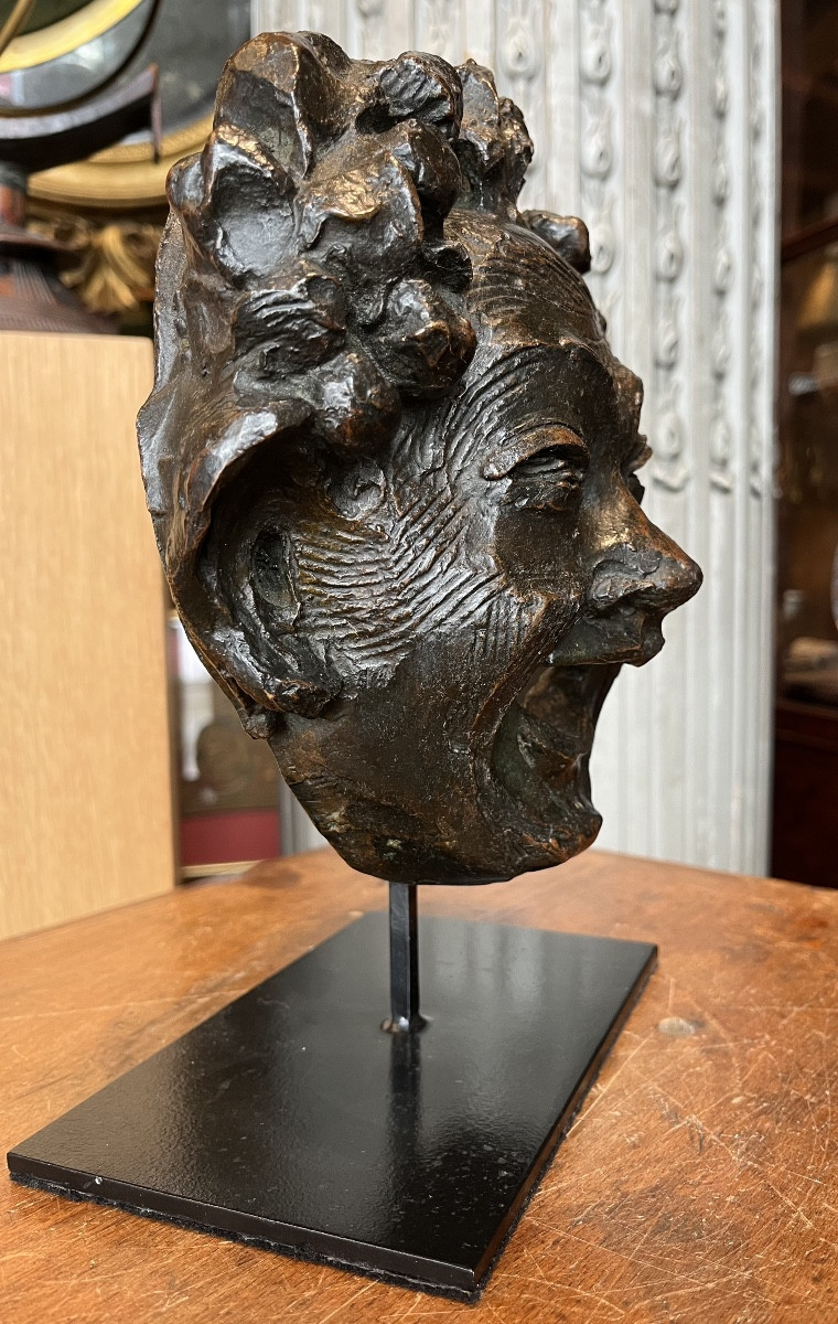 Bronze Mask From The Comedia Del Arte -photo-2