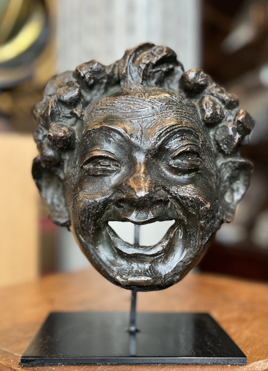Bronze Mask From The Comedia Del Arte -photo-6