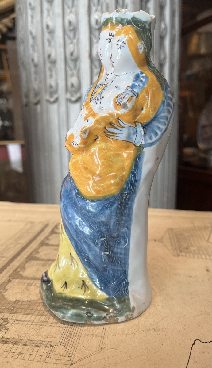Vierge D’accouchée En Faïence De  Nevers .-photo-5