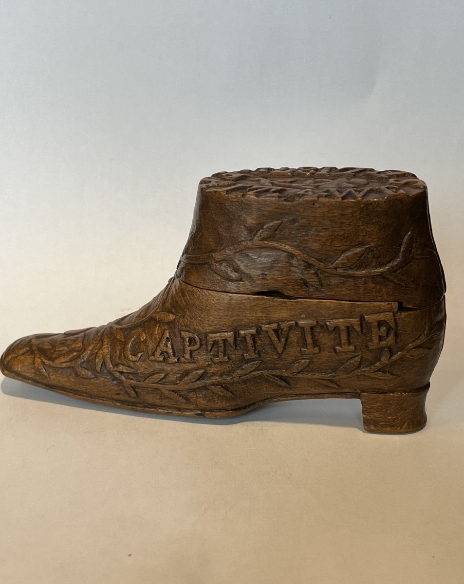 Carved Wooden Snuffbox Dated 1871.-photo-4
