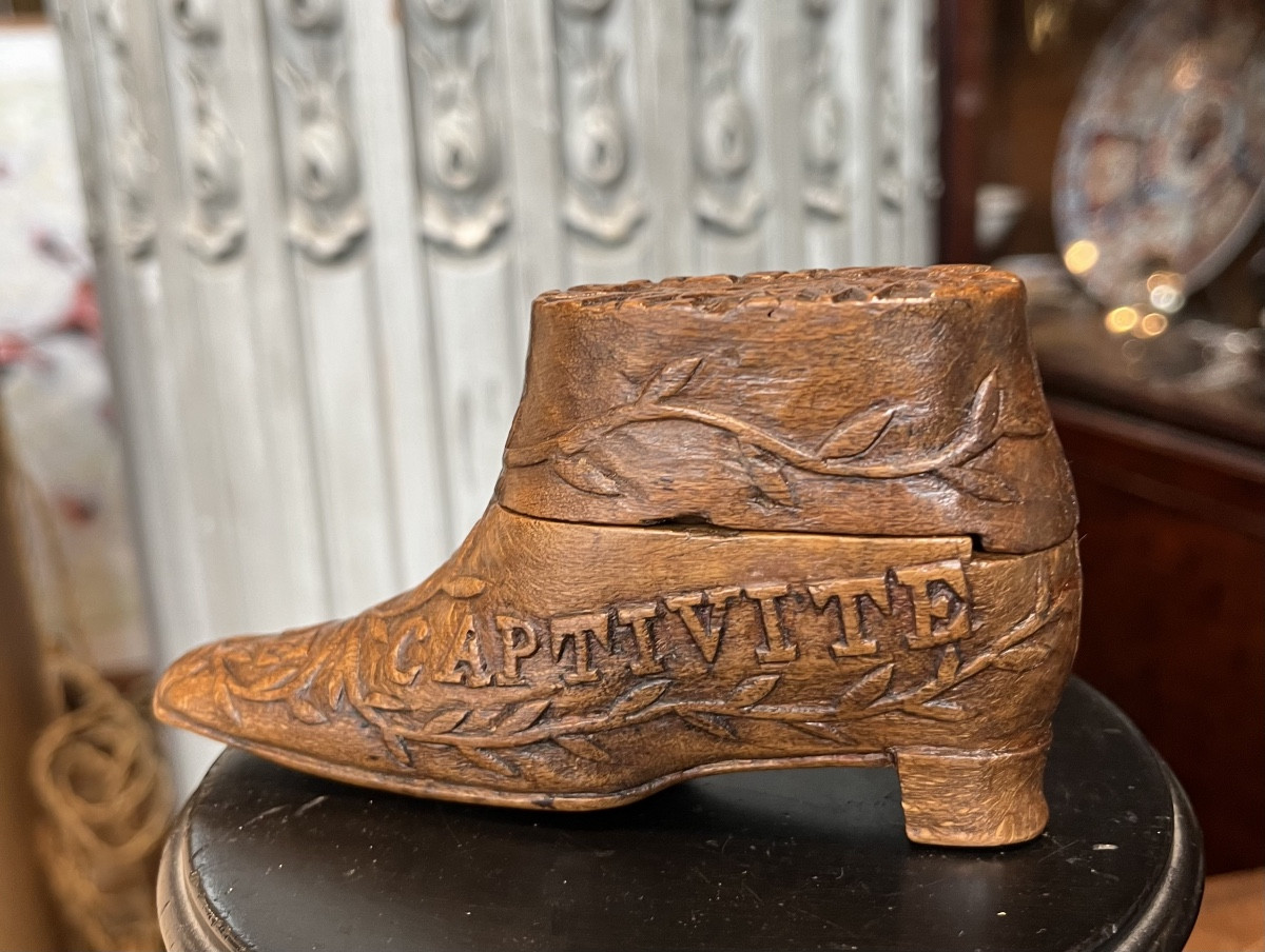 Carved Wooden Snuffbox Dated 1871.-photo-4