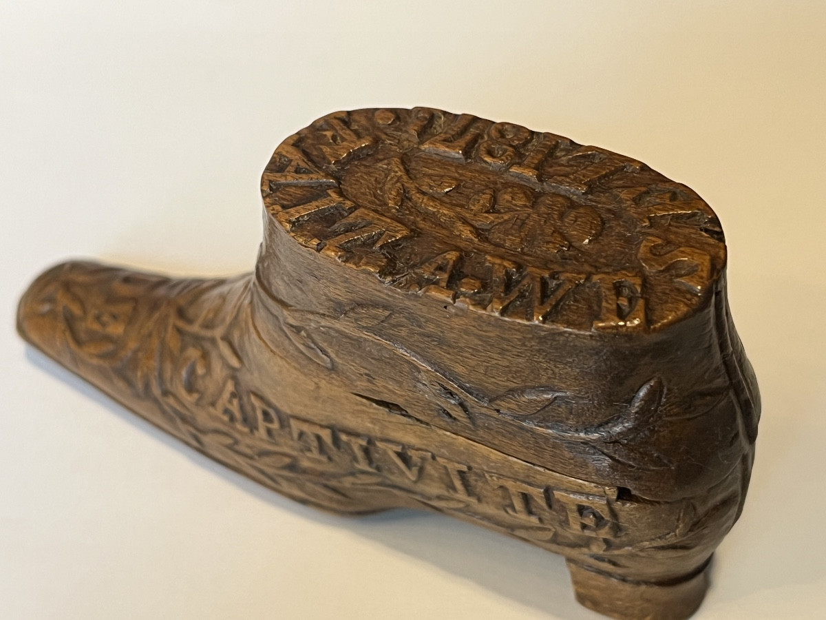 Carved Wooden Snuffbox Dated 1871.-photo-8
