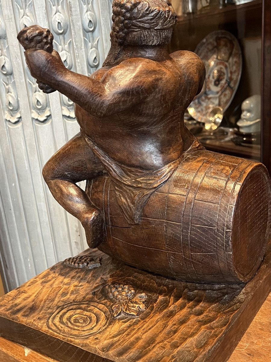 Oak Sculpture Depicting Bacchus -photo-2