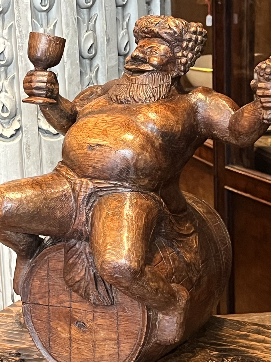 Oak Sculpture Depicting Bacchus -photo-3