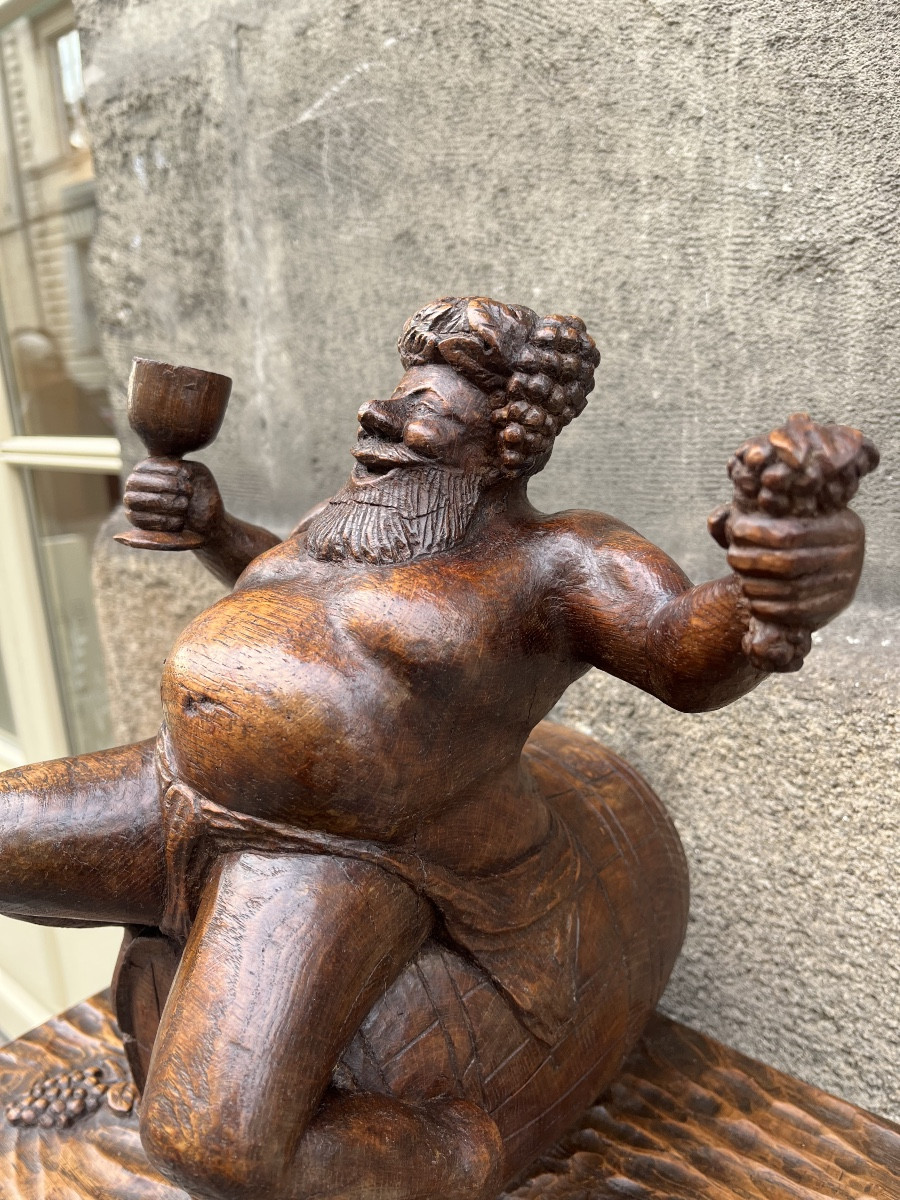Oak Sculpture Depicting Bacchus -photo-4
