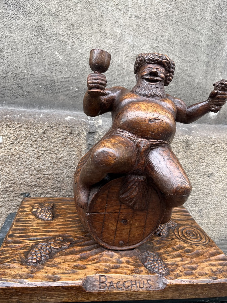 Oak Sculpture Depicting Bacchus -photo-7