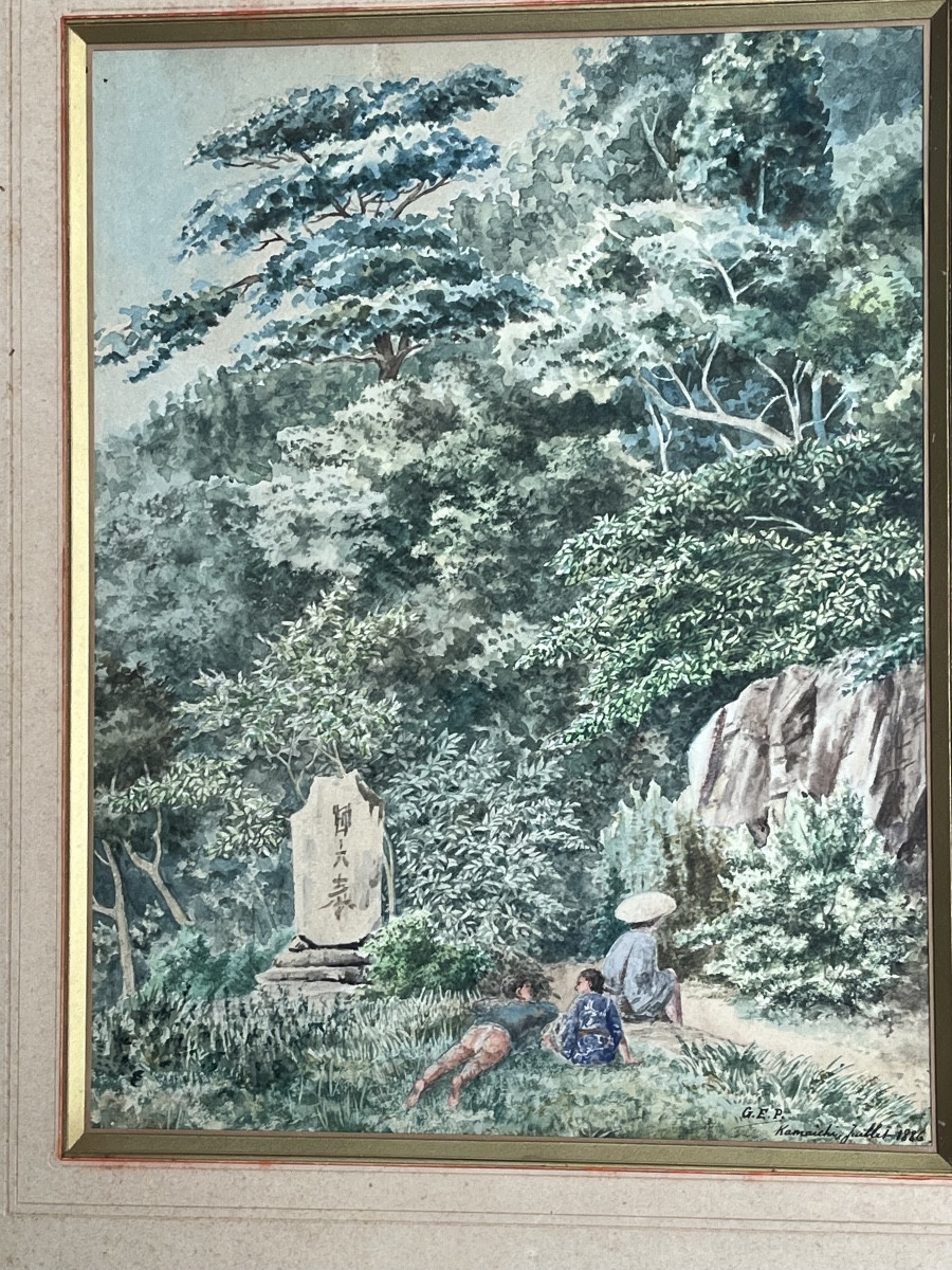 Watercolor Depicting A View Of Kamaishi  (japan)-photo-3