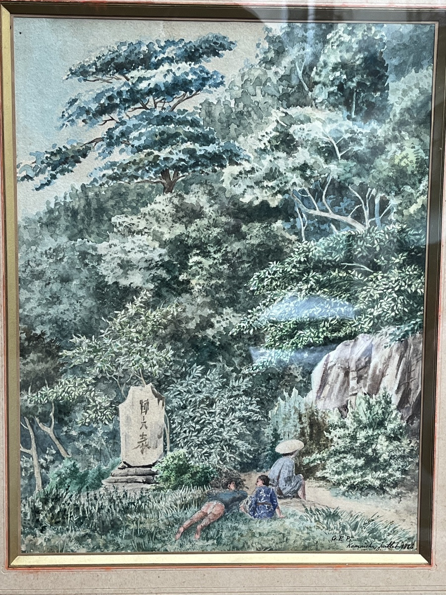 Watercolor Depicting A View Of Kamaishi  (japan)-photo-4