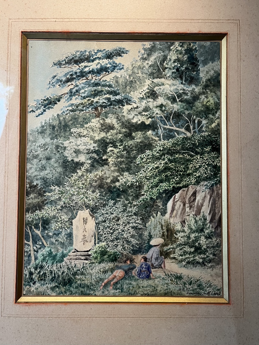 Watercolor Depicting A View Of Kamaishi  (japan)-photo-2