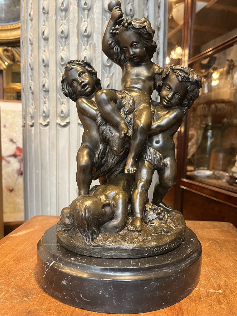 Bronze Depicting Young Bacchus After Feuchère.