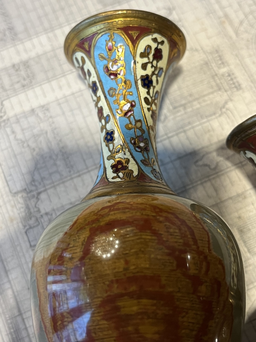 Paire de vase en Onyx d’Algérie et bronze .-photo-6