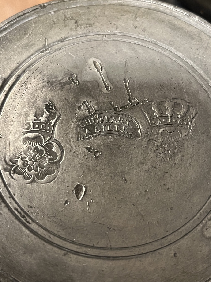 Pichet à vin en étain . Lille début XIX   siècle .-photo-7