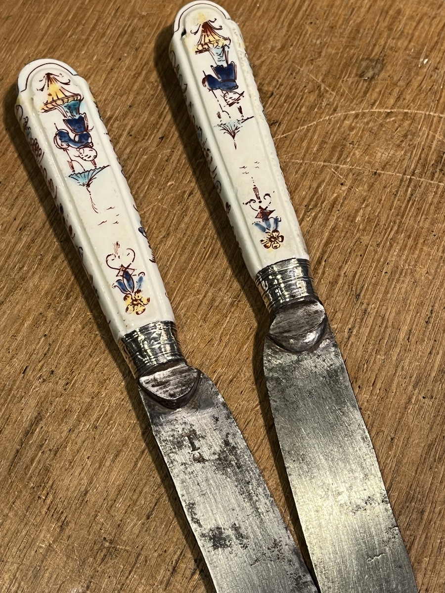 Couteaux manche  en porcelaine Chantilly -photo-4