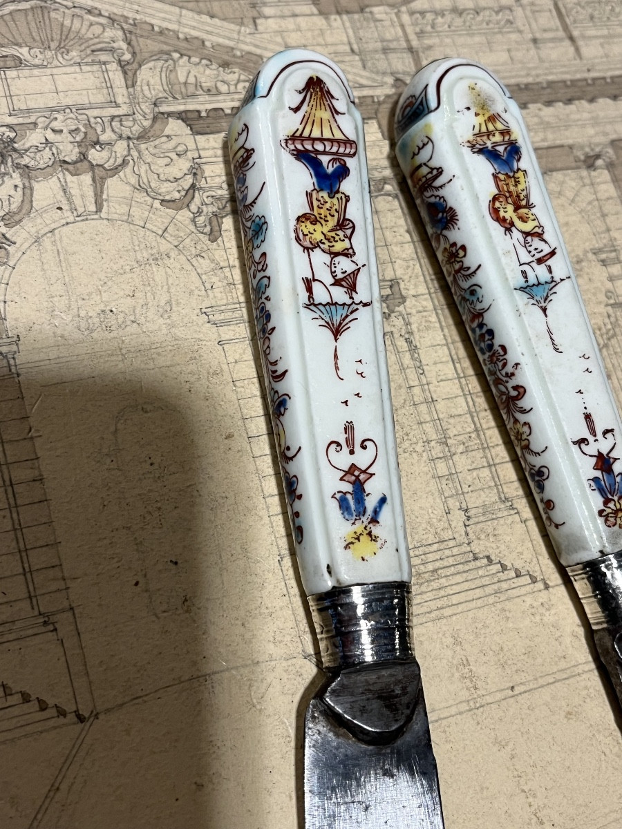 Couteaux manche  en porcelaine Chantilly -photo-6