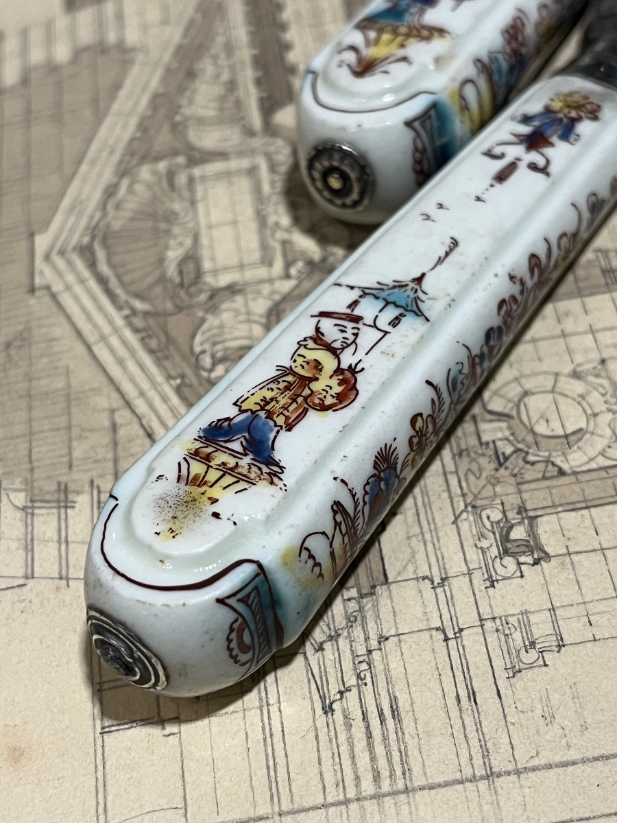 Couteaux manche  en porcelaine Chantilly -photo-8
