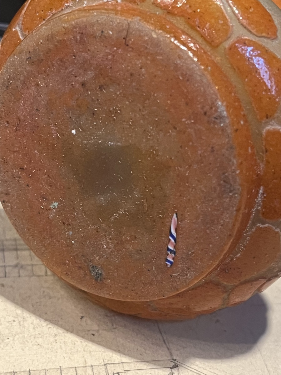 Schneider Small Bulbous Vase. Decorated With Dates.-photo-4